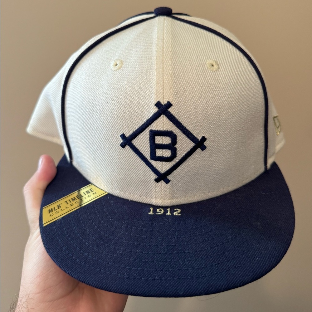 Brooklyn Dodgers New Era Brown and Gold 59FIFTY Cap Size 8